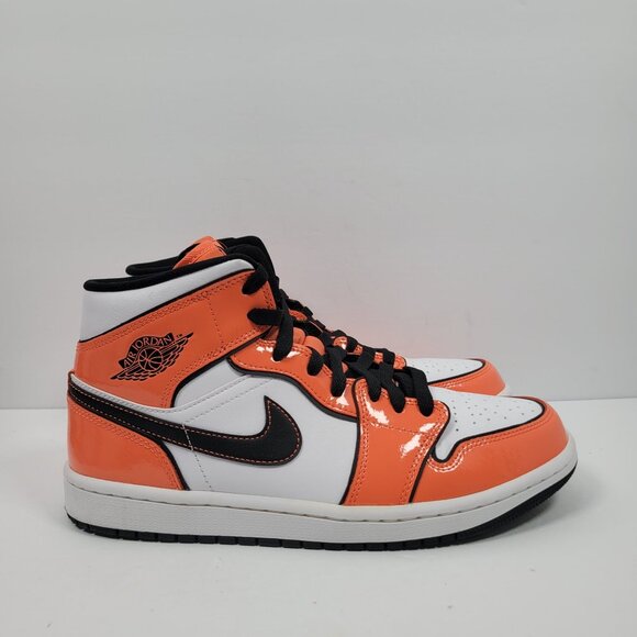 Air Jordan 1 Mid SE Men's Turf Orange/Black White Sneakers DD6834-802 US Sz 8.5 - Picture 3 of 10